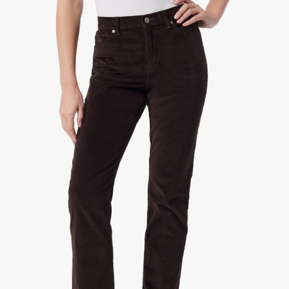 Gloria Vanderbilt Amanda Brown Corduroy Pants Women’s 14  Short Straight